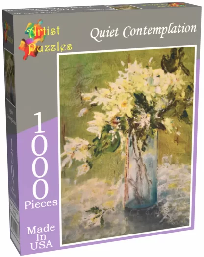 Box front of Artist Puzzles 1000pc jigsaw puzzle, Quiet Contemplation.