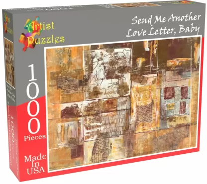 Box front of Artist Puzzles 1000pc jigsaw puzzle, Send Me Another Love Letter, Baby.